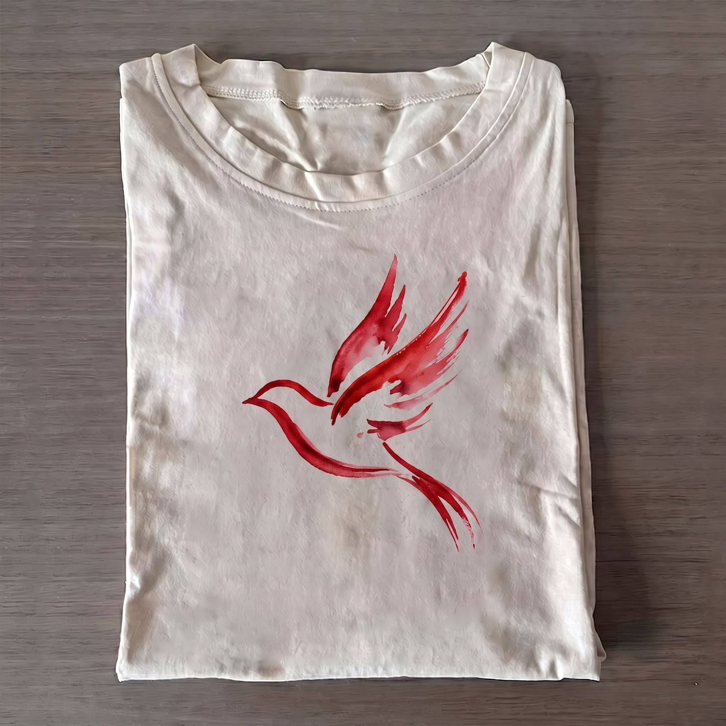 Red Ink Flying Bird T-shirt