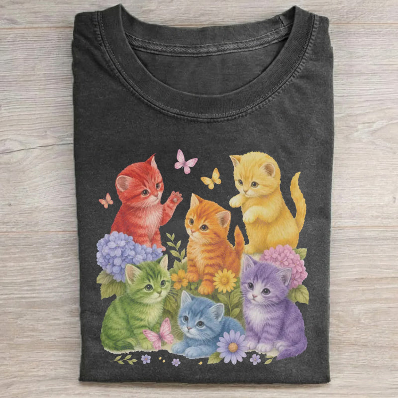 Vintage Purride Cats Rainbow Pride T-shirt