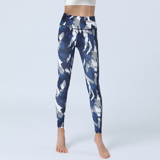 Flowers Leaves Print Sports Fitness Yoga High Waist Leggings Women's Yoga Pants