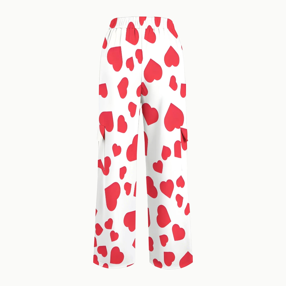 Women's Colorful Heart Pattern Scrub Set CL11
