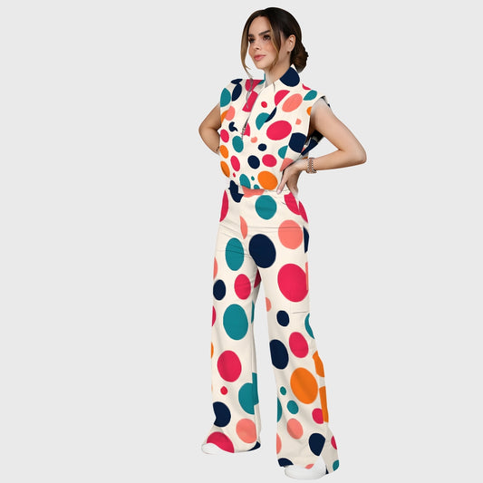 Women's Polka Dot Printed Scrub Set SP16
