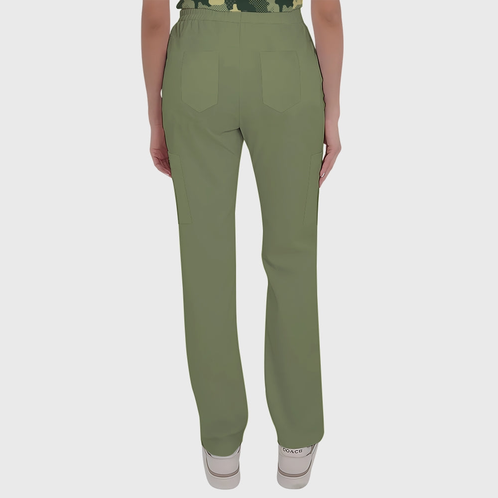 Women's Button-Down Camouflage Printed Scrub Set SSA17