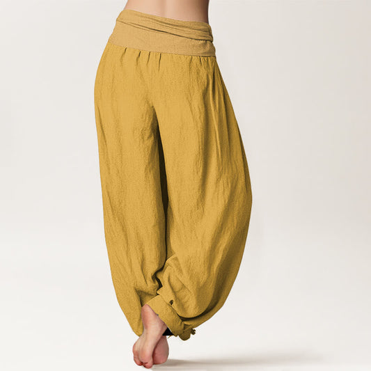Goldenrod Women's Pure Cotton Elastic Waist Harem Pants