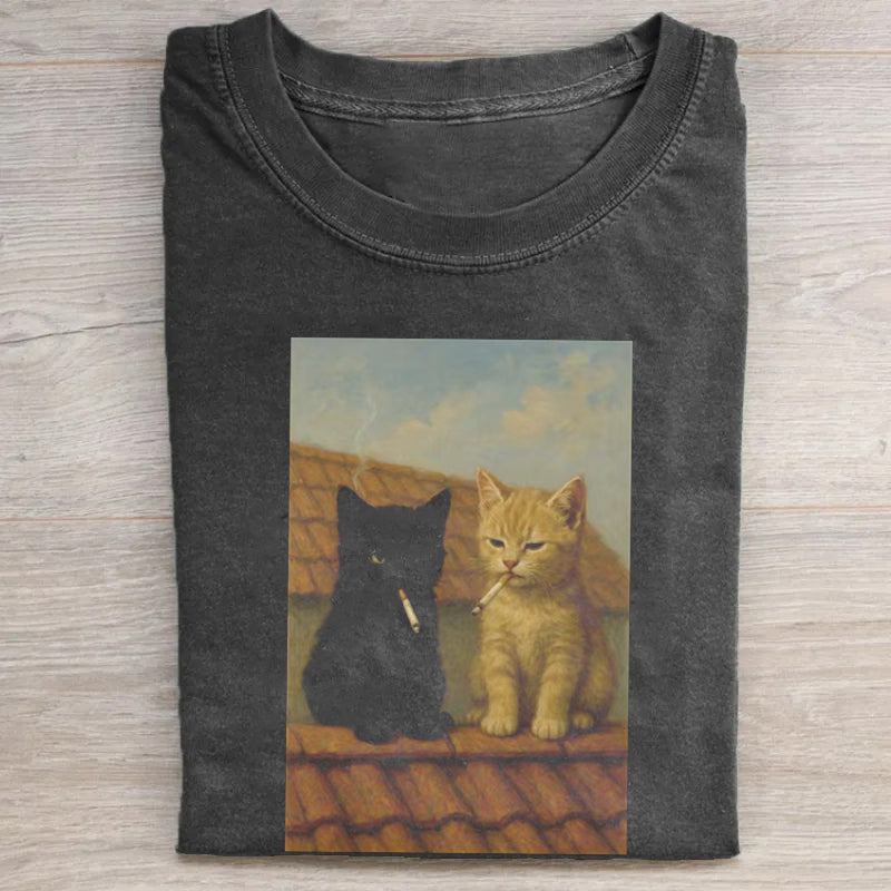 Funny Cat Smoking T-shirt