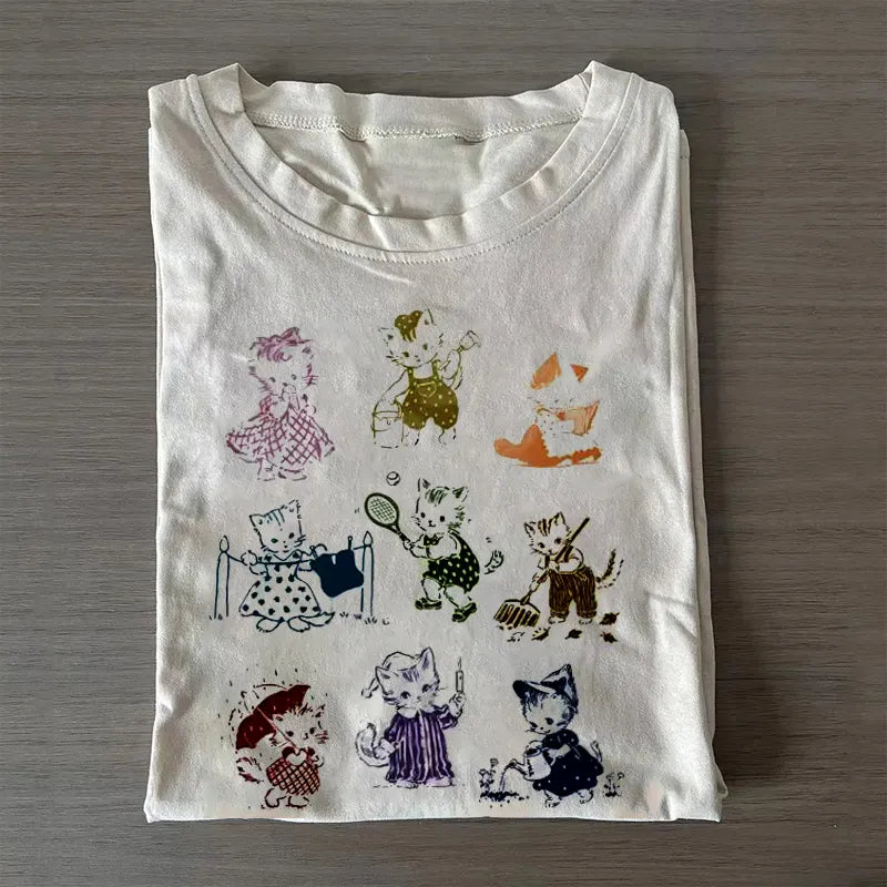 Cat 90s Tattoo Vintage T-shirt