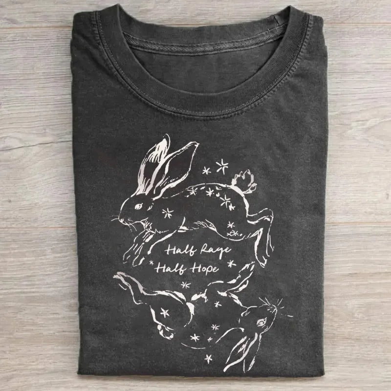 Half Rage Half Hope Rage Resistance Rabbit T-shirt