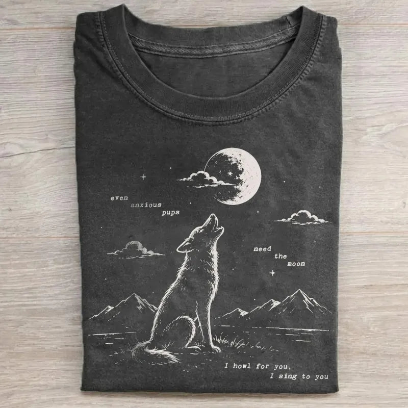 Retro Wolf Moon T-shirt
