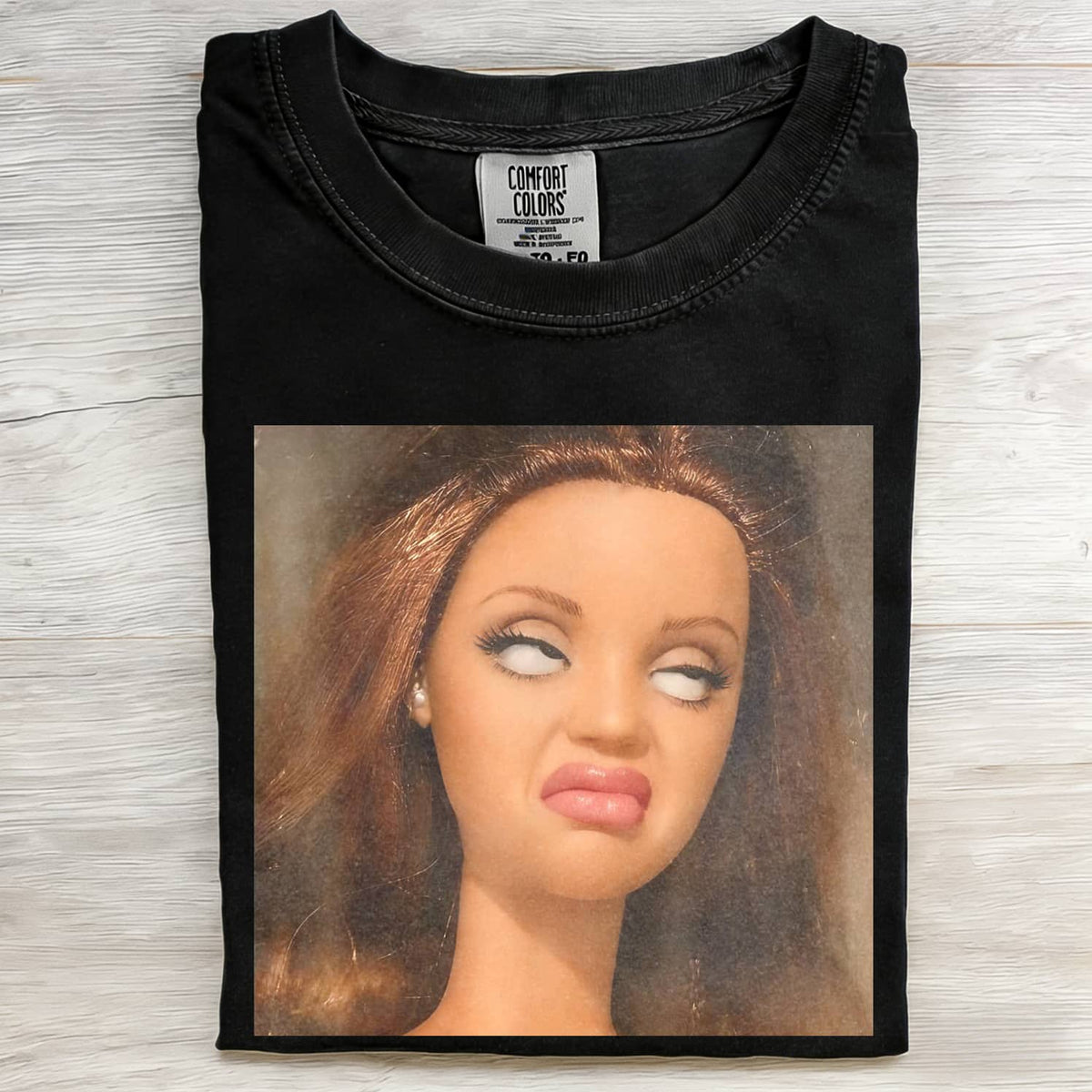 FACE DOLL GIRL FUNNY MEME TEE