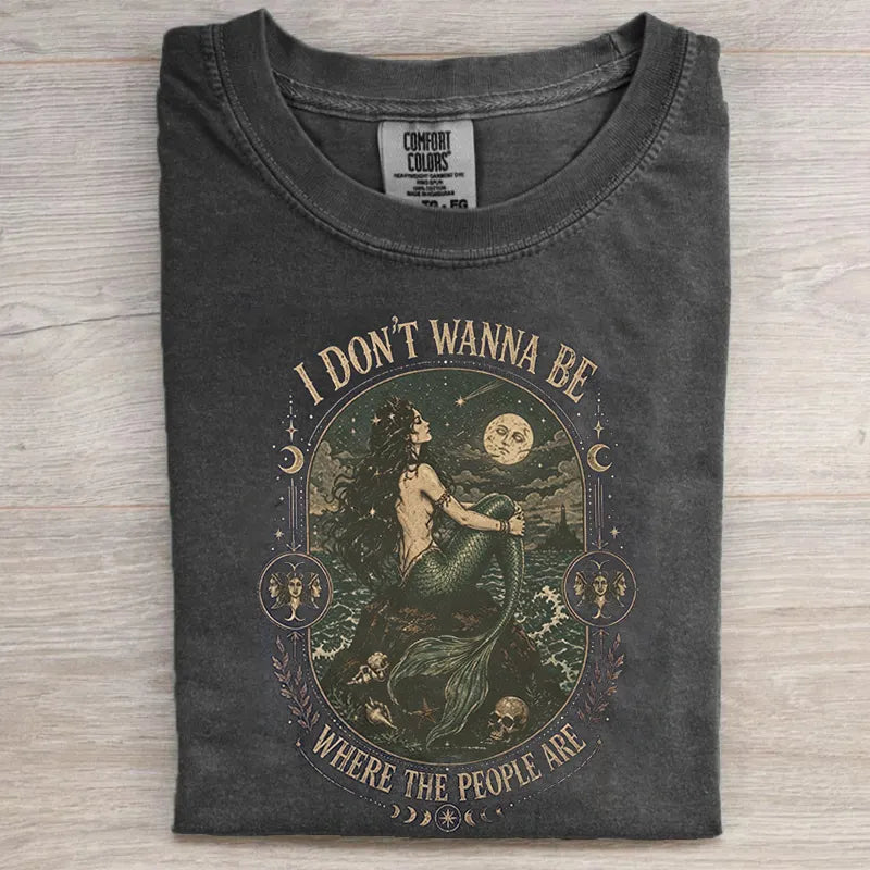 Vintage Antisocial Siren Mermaid Graphic T-shirt