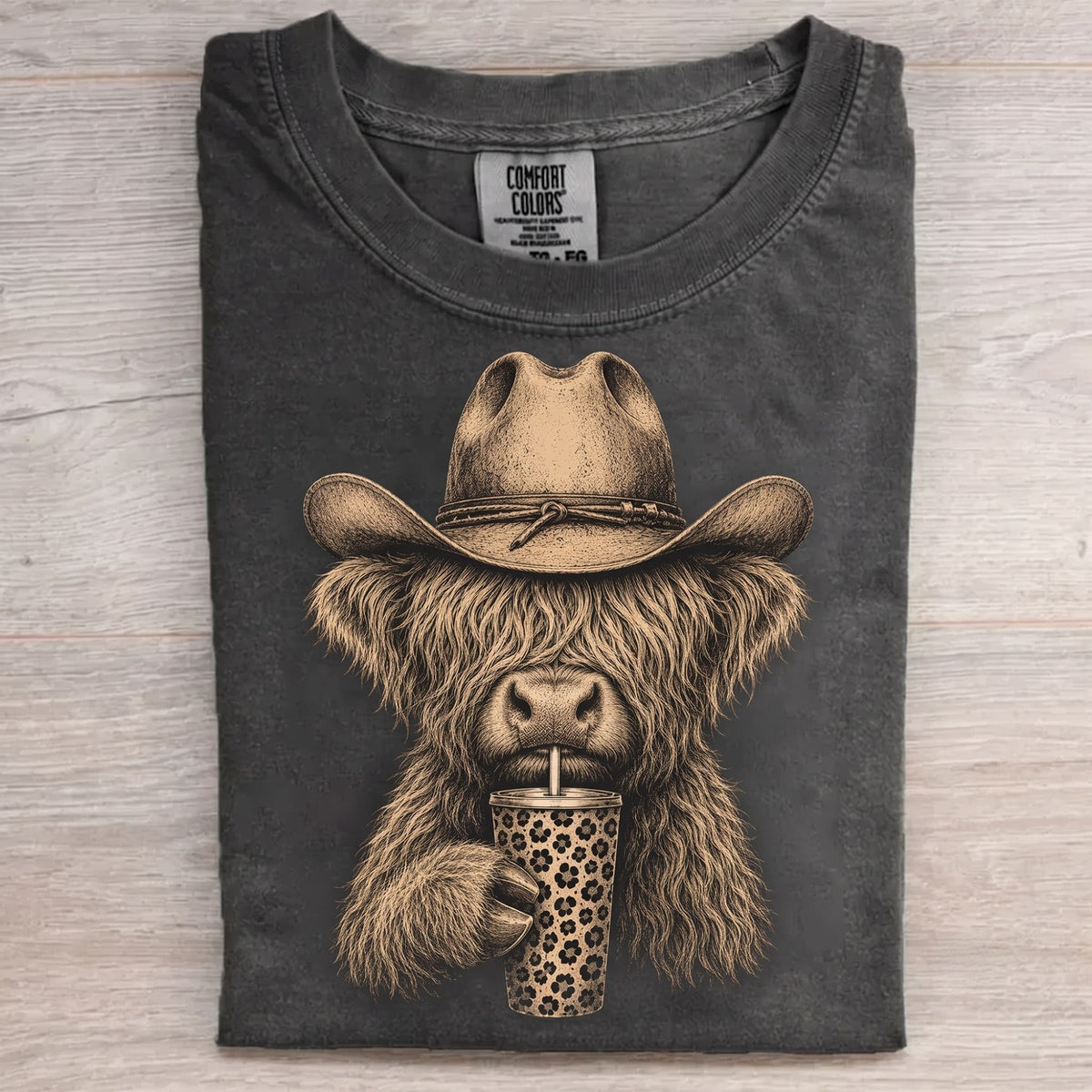 Cute Western Cowboy Highland Cow T-shirt