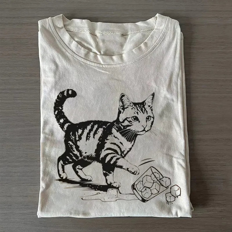 Anti-ICE Cat with Ice T-shirt