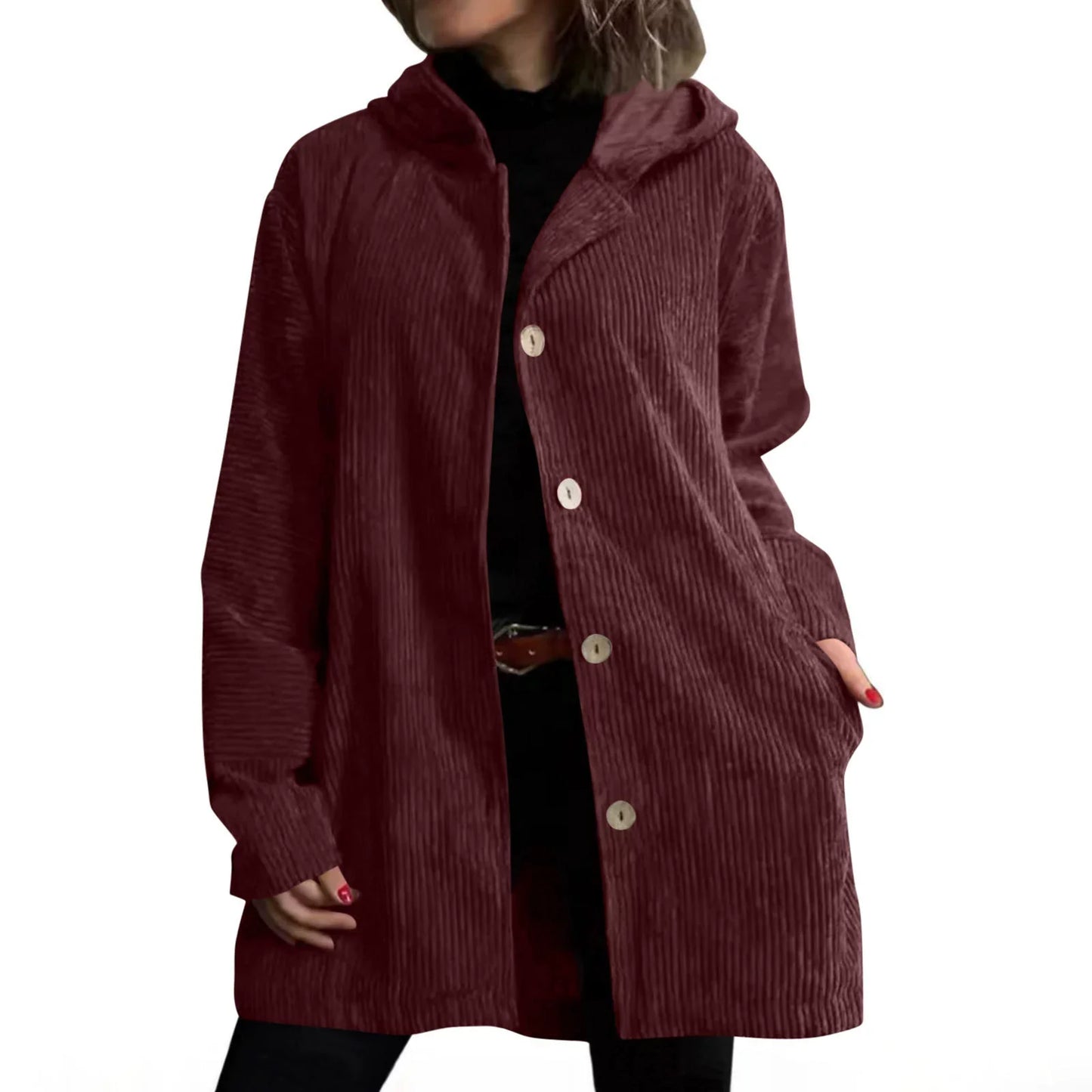 Corduroy Casual Hooded Jacket(Buy 2 Free Shipping)