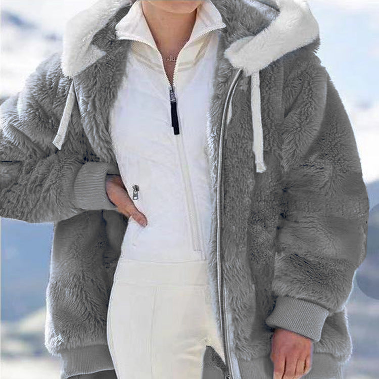 Women's Plus Size Hoodie Coat Long Sleeve
