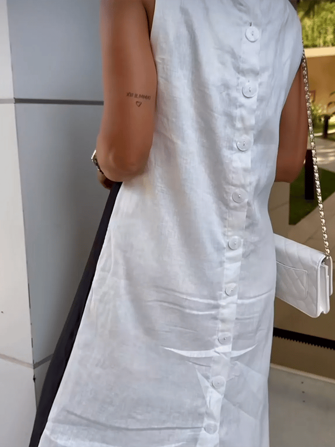 Women'S Button-Down Contrast Dress
