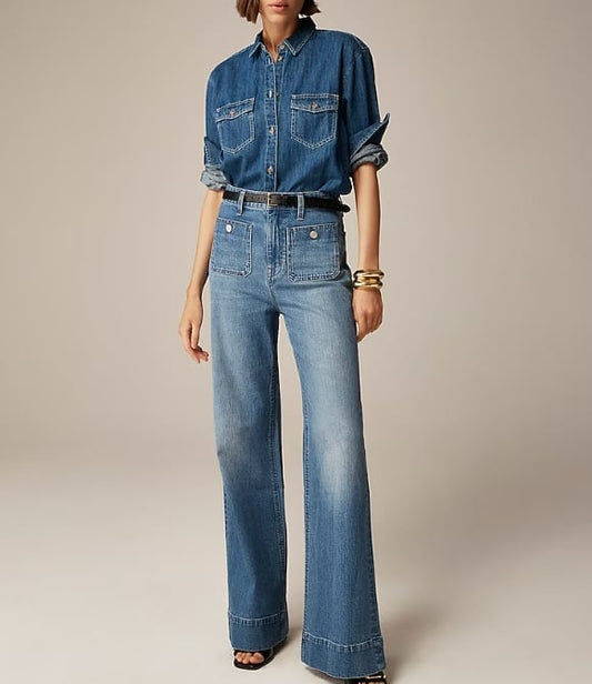 🧣👖Tummy Control Sailor Wide Leg Trouser