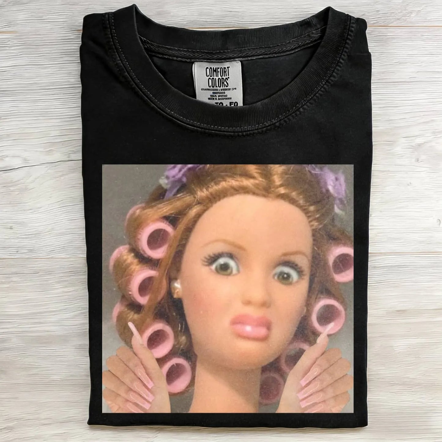 FACE DOLL GIRL FUNNY MEME TEE