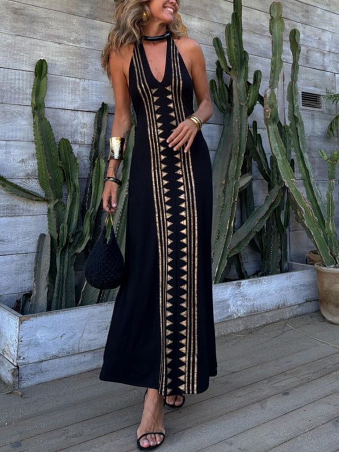 Women's Casual Geometric Sleeveless Dress