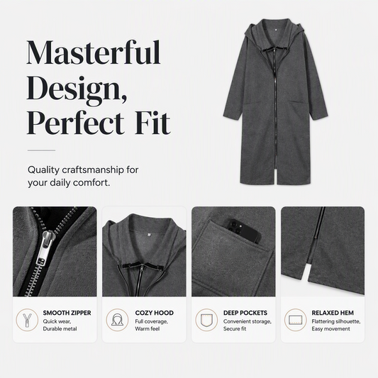 ✨New Arrivals & Special Offers-Women's Hooded Mid-Length Jacket with 2 Zippers