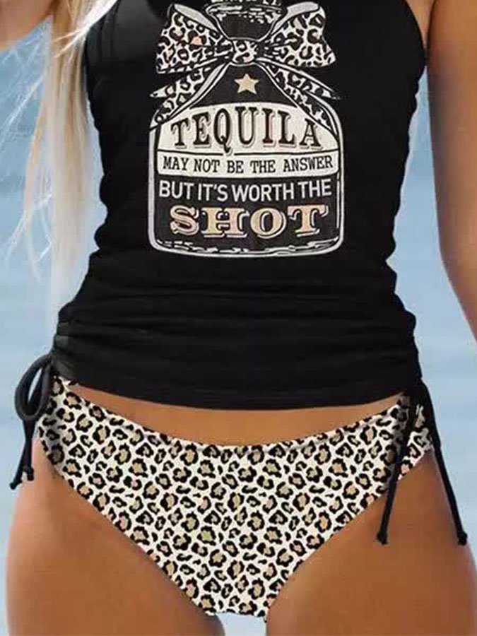 It's Worth The Shot Print Swimsuit