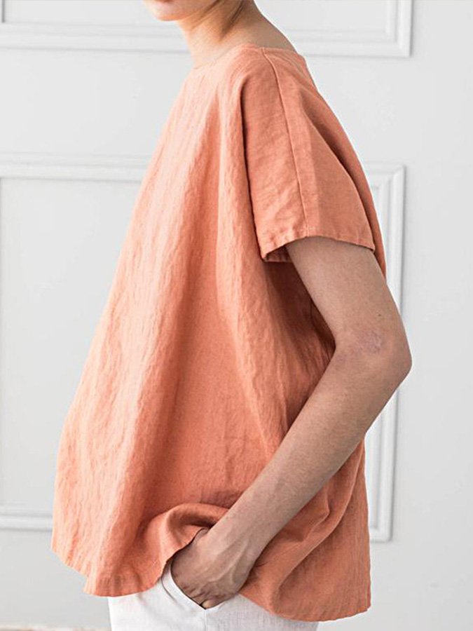 Ladies Cotton Linen Casual Fashion Shirt