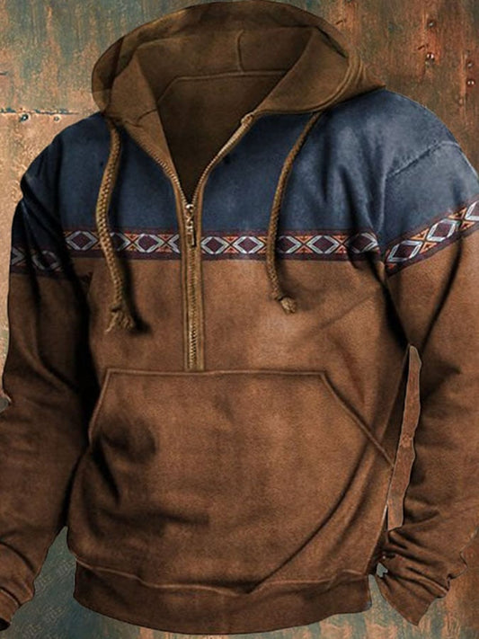 Men's Casual Button Collar Long Sleeve Sweatshirt