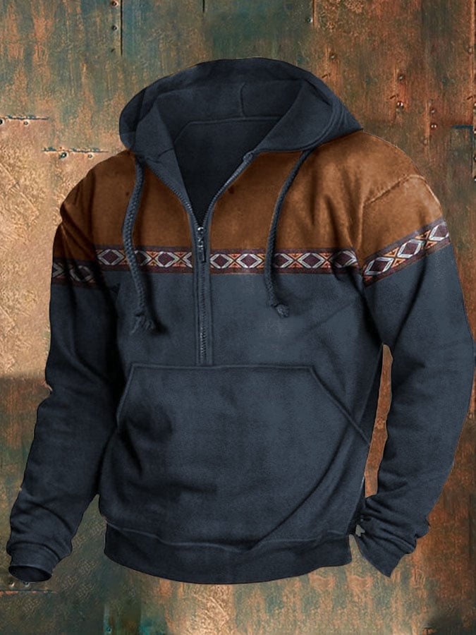 Men's Casual Button Collar Long Sleeve Sweatshirt