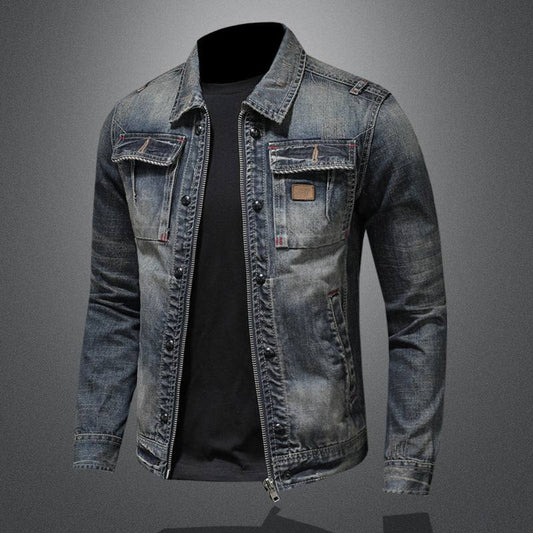 Men's Zipper Denim Jacket