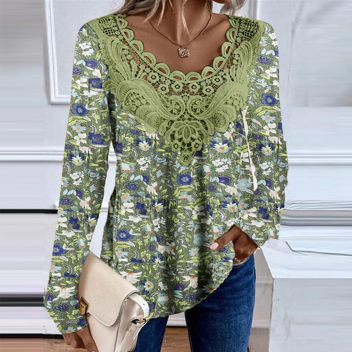 Fresh Long Sleeve Print Top