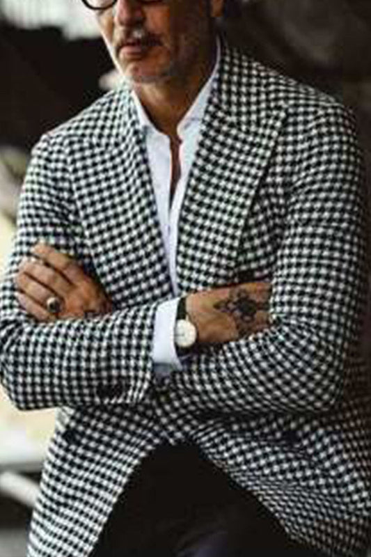 Men's All-match Slim-fit Plaid Casual Suit