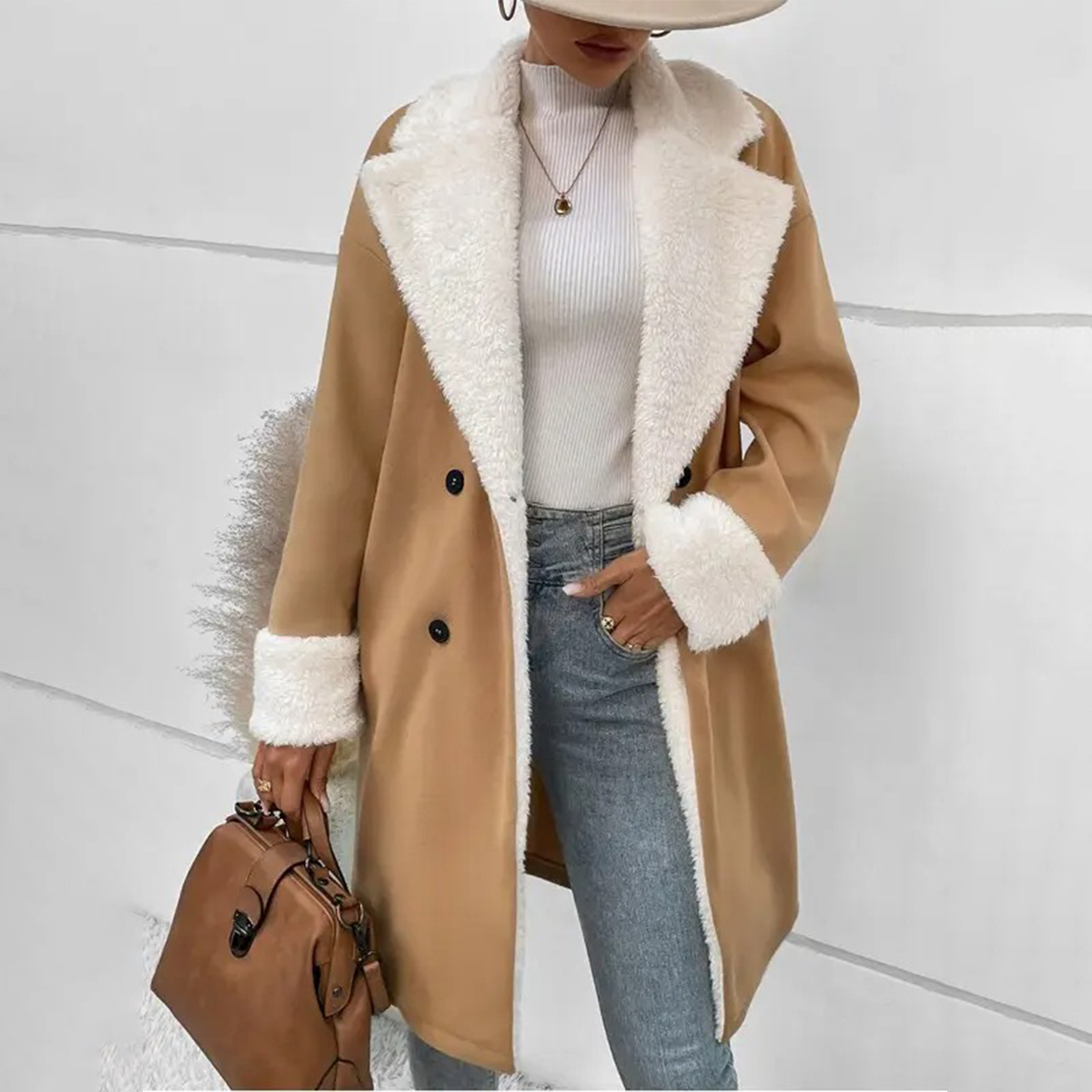 Apricot Plain Long Sleeve Jacket
