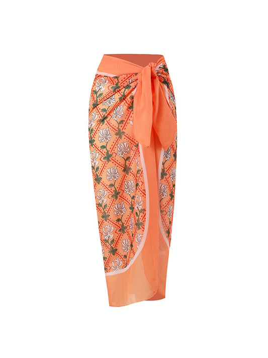 Women's Vintage Floral Print Halter Swimsuit Set