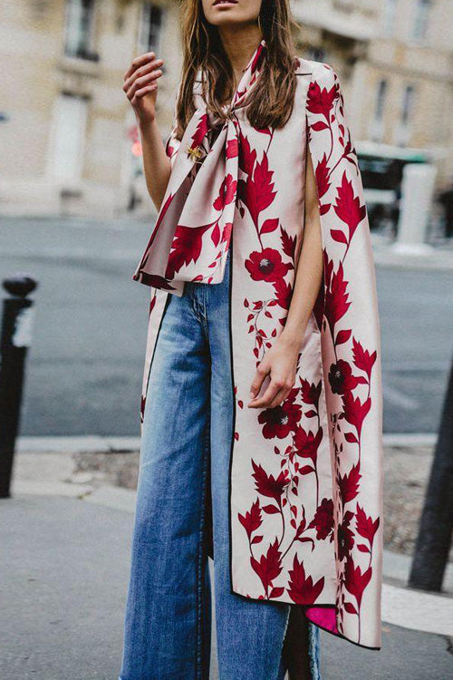 Fashion Chic Loose Bow Tie Shawl Windbreaker