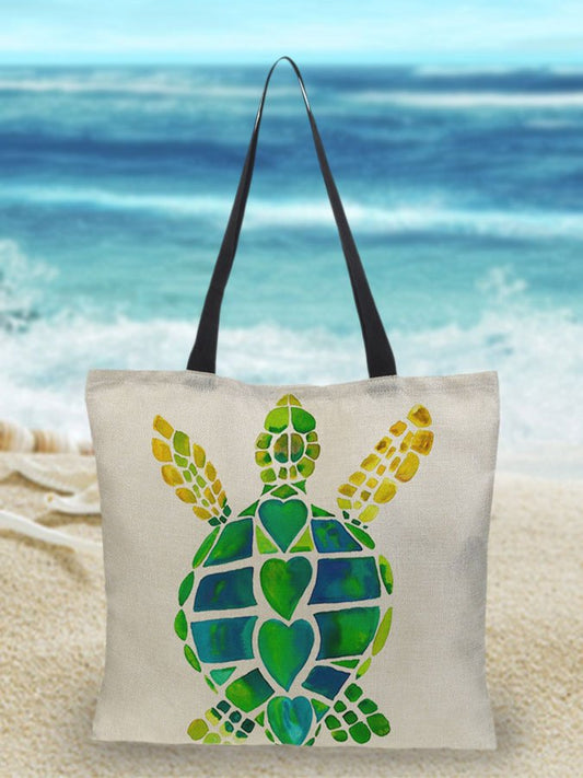 Sea Life Print Tote Bag