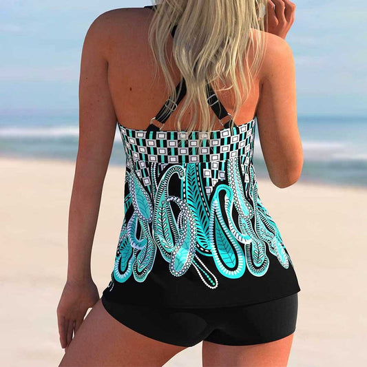 Women's Belly Covering Flank Shorts Plus Size Swimsuit