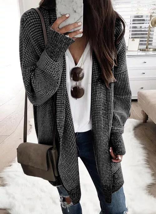 Long Sleeve Collarless Pockets Coats