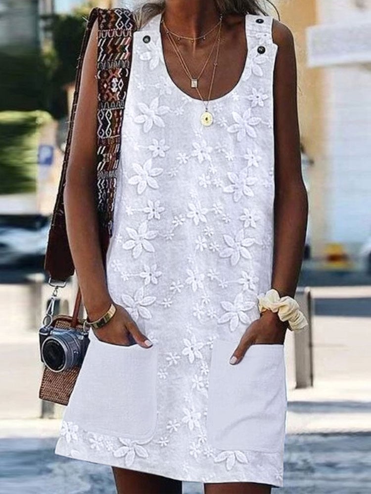 Women's Lace strap Pocket Dress