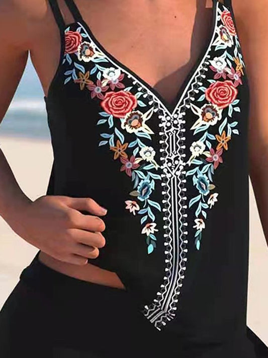 Ethnic Print Shorts Sexy Takini