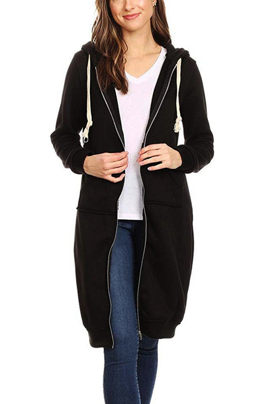Long Zip Sweatshirt Hoodie