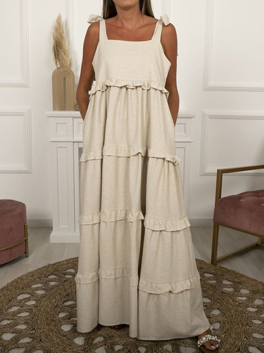 Sleeveless Dress With Suspenders