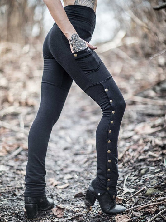 Women's retro tribal style stretch slim trousers