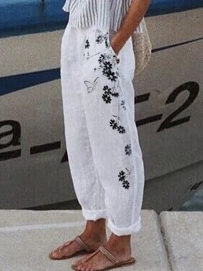 Women's Floral Print Casual Pants