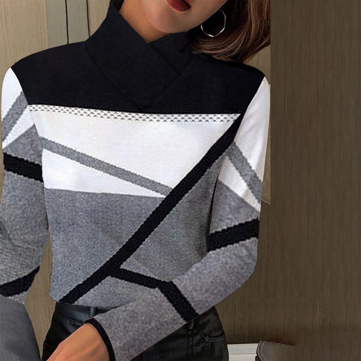 Black And White Long Sleeve Top