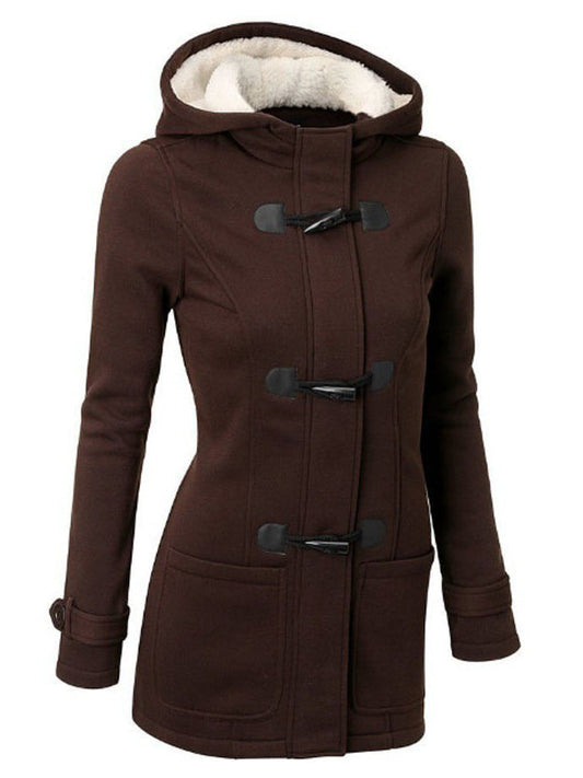 Casual Warm Plush Lined Hooded Jacket Coat