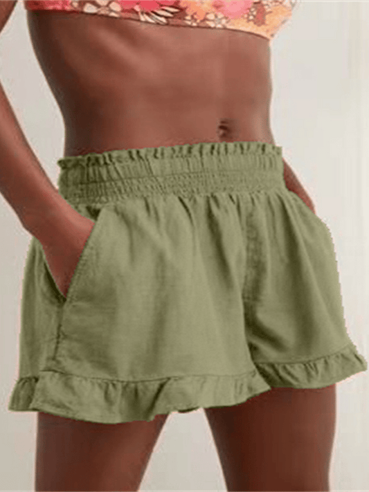 Women's Solid High Waist Shorts