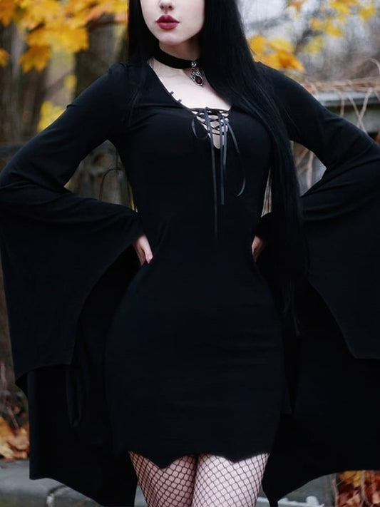 Women's Sexy Slim Fit Bat Sleeve Bandage V-Neck Dress