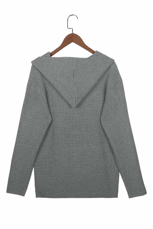 Men's Casual Solid Color Hooded Sweater Jacket