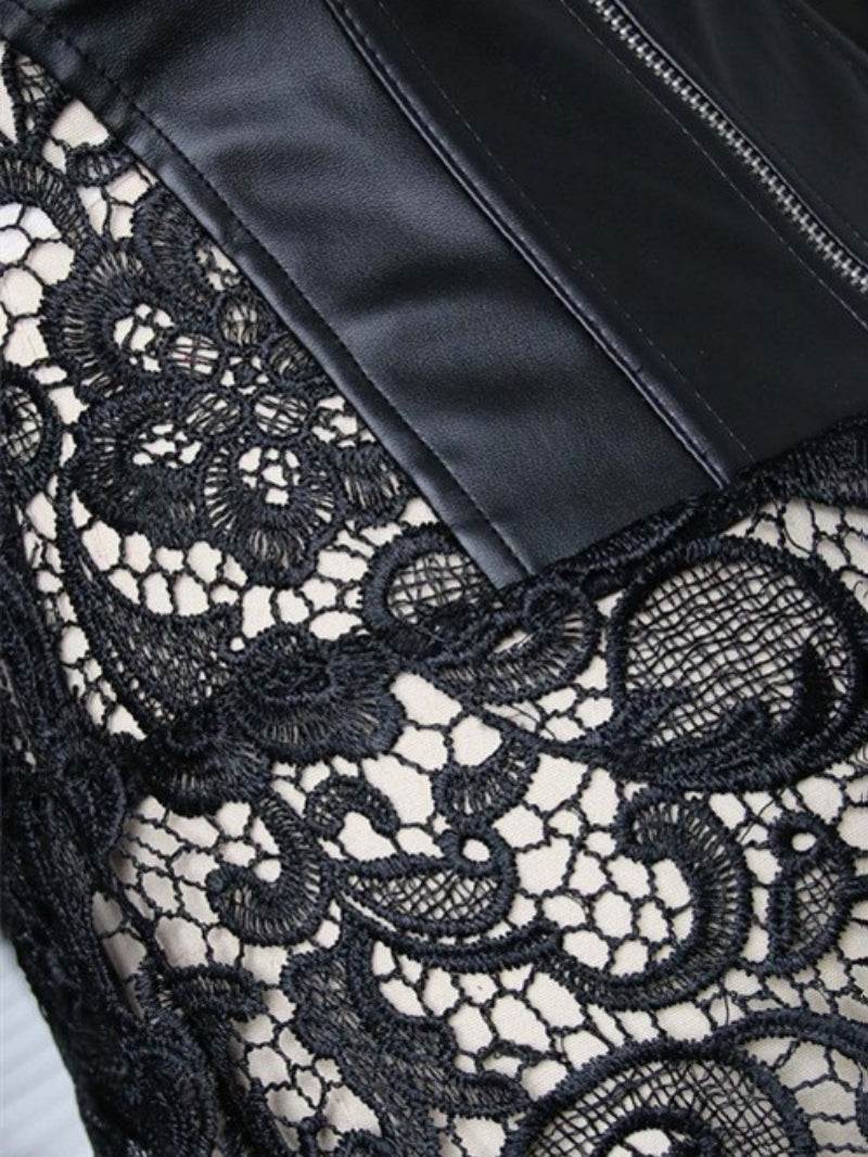 Sexy Lace-Up Zipper Shapewear