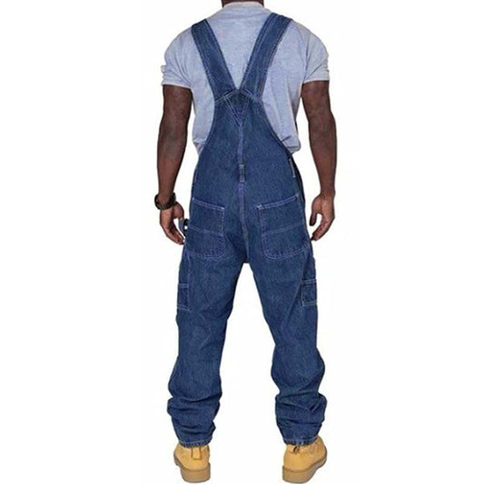 Men's Casual Denim Multi-pocket Loose Overalls 89142810M