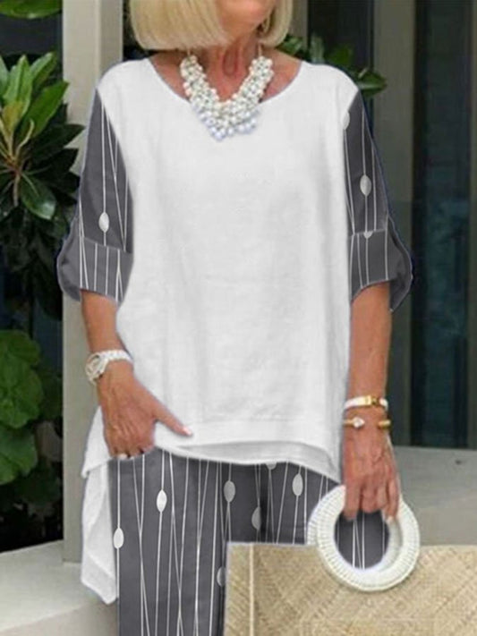 Floral Print Casual Two Piece