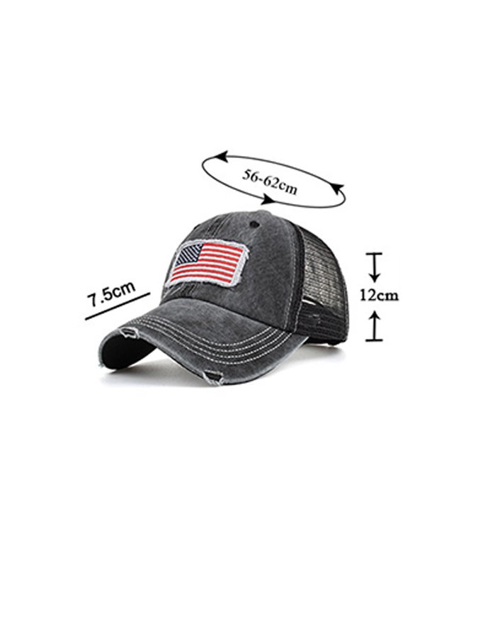 Vintage Washed Distressed American Flag Cap